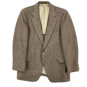 Andhurst Blazer Mens 42R Brown Herringbone Custom Vintage USA Wool Sport Jacket